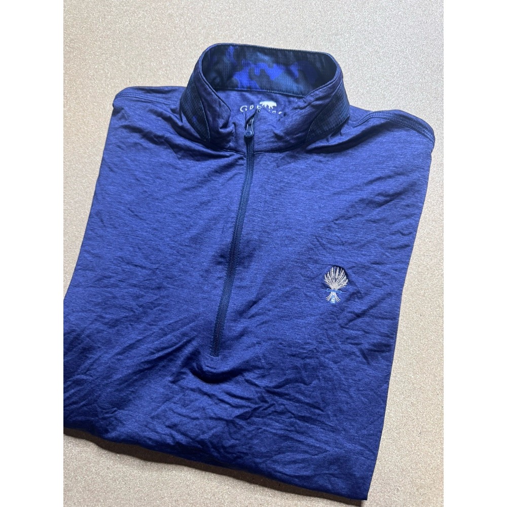 GREYSON Mens L TATE MOCKNECK 1/4 ZIP PULLOVER BLue HERRINGBONE GOLF‎ $120